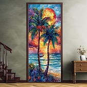 olcso Ajtófedelek-kókuszfa ajtóhuzatok ajtó kárpit ajtó függöny dekoráció háttér ajtó transzparens bejárati ajtóhoz parasztház ünnepi parti dekorációs kellékek