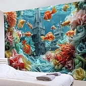 cheap Ocean Beach Tapestry-Undersea Landscape Hanging Tapestry Wall Art Large Tapestry Mural Decor Photograph Backdrop Blanket Curtain Home Bedroom Living Room Decoration