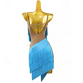 economico Abbigliamento balli latino-americani-Balli latino-americani Abito Con diamantini Nappa Per donna Da ragazza Prestazioni Addestramento Senza maniche Alto Elastene