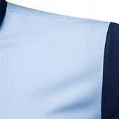 economico camicia da uomo con bottoni-Per uomo Camicia Camicia Estiva Camicia casual Camicia da Spiaggia Camicia con Bottoni Vino Blu Kaki Manica Lunga Blocco di colori Colletto alla coreana Vacanza Ferie Bottonato Abbigliamento
