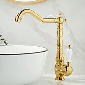 abordables Robinets de lavabo-Robinet lavabo - Jet pluie Plaqué Set de centre Mitigeur un trouBath Taps