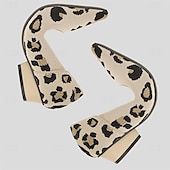 abordables Block Heels-Femme Chaussures à Talons Grandes Tailles Chaussures Flyknit Extérieur Travail du quotidien Léopard Talon hétérotypique Bout pointu Classique Décontractées Confort Marche Tricot Mocassins Léopard