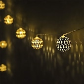 tanie Zasilane energią słoneczną-eleganckie przyjęcie weselne solarne marokańskie kule świetlne na sznurku – 20/30/50led zewnętrzne lampki choinkowe do dekoracji ogrodu