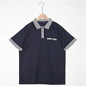 tanie Męska klasyczna koszulka polo-Męskie Koszulka polo Koszula golfowa Codzienny Święto Klapa Krótki rękaw Moda Podstawowy Równina Styl klasyczny Lato Regularny Czarny Biały Granatowy Niebieski Koszulka polo