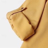 economico Casual da lavoro-Per uomo Camicia Camicia di lino Camicia bianca di cotone Camicia Estiva Camicia da Spiaggia Camicia in cotone e lino Semplice Vacanza Camicia hawaiana Bianco Giallo Verde militare Manica Lunga