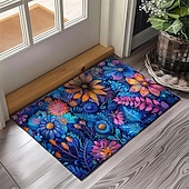 cheap Doormats-Pointillism Flowers Doormat Floor Mats Washable Rugs Kitchen Mat Non-Slip Oil Proof Rug Indoor Outdoor Mat Bedroom Decor Bathroom Mat Entrance Rug