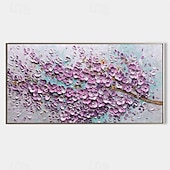 abordables Peintures fleurs/botaniques-peinture à l&#039;huile de fleur épanouie art de paysage fait à la main minimaliste fleur de cerisier blanc toile peinture à l&#039;huile peint à la main 3d texture crémeuse peinture à l&#039;huile art mural
