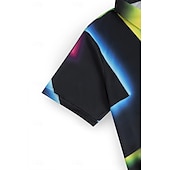 abordables Polo géométrique pour homme-Homme Géométrique Chemise de golf Manche Courte Polos Chemises à Col Occasionnel Vêtements de vacances Tenue formelle Vêtements de festival Impression 3D Boutons Été Jaune