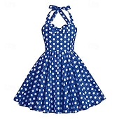 levne Šaty-Retro 50. léta Rockabilly Šaty Houpací šaty Puntíky Dívčí Karneval Plesová maškaráda Denní nošení loučení se svobodou nevěsty Dětské Šaty