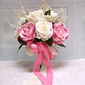 abordables Articles de fête-Ange éternel 958, tissu en soie rétro frais pour l&#039;extérieur, fleurs à main, fournitures de mariage pour les mariés