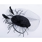 billige Fascinatorer og hatter-Elegant Retro / vintage Fascinatorhatt Fascinator Slør pannebånd Brude Kostyme Dame Karneval Maskerade Fest / aften Utdrikningslag Voksen Hodeplagg
