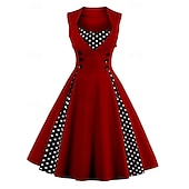 ieftine Rochii-Buline 1950 Rochie de Cocktail Rochii O rochie de linie Rochie Flare Buline Pentru femei Mascaradă Evenimente / Petrecere Petrecerea Burlăcițelor Adulți Rochie Rochii de acasă