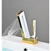 cheap Bathroom Sink Faucets-Bathroom Sink Faucet - Waterfall Electroplated Centerset Single Handle One HoleBath Taps