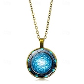 abordables Articles de fête-Collier pendentif stargate atlantis time pour femmes, cent bijoux d&#039;appariement, chaîne de pull rétro
