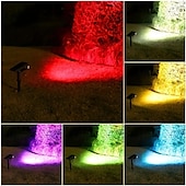 abordables Projecteurs extérieurs-2/7led projecteur solaire extérieur étanche jardin cour pelouse paysage lumière colorée rvb lumière de pelouse pour bord de route villa parc jardin décor lumière 1pc