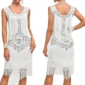 economico Vestiti-Anni Ruggenti Anni 1920 Abito da vacanza Abito Flapper Vestito Mascherata Il grande Gatsby Gentildonna Invitato al matrimonio Paillettes Frangia con nappe Per donna Halloween Carnevale Mascherata
