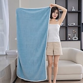abordables Les serviettes-serviettes 1 paquet de serviettes de bain moyennes, serviettes en coton filé à anneaux légères et très absorbantes à séchage rapide, serviettes haut de gamme pour hôtel, spa et salle de bain