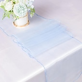 abordables Monsieur et Madame Mariage-10 pièces drapeau de table en fil de verre minimaliste moderne 30*275 cm drapeau de table de banquet de mariage d&#039;hôtel