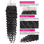 economico 4 ciocche di capelli veri tessitura-ishow capelli onda profonda fasci di capelli umani con chiusura frontale hd estensione del tessuto dei capelli brasiliani del merletto fasci di capelli 3/4 fasci di capelli con chiusura