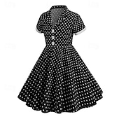 cheap Dresses-1950s Retro Vintage Rockabilly Dress Flare Dress Polka dots Fancy Dress Girls' Christmas Halloween Carnival Prom Event / Party Cocktail Party Kid's Dress Homecoming Dresses