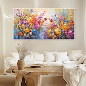 abordables Peintures fleurs/botaniques-Peinture à l&#039;huile de fleur de printemps 3d peinte à la main abstraite plantation florale colorée peinture à la main texture œuvre d&#039;art peinture à la main moderne paysage naturel peinture pour salon