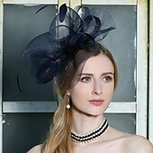 economico Cappelli per feste-fasce cappelli copricapo tulle organza cappello floscio cappello da sole piattino cappello da sposa tea party matrimonio elegante con bowknot copricapo copricapo