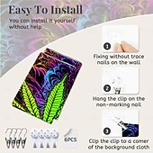 voordelige Blacklight wandtapijten-cannabisbladeren blacklight wandtapijt uv-reactief glow in the dark glow party neon psychedelisch trippy mistig hangend wandtapijt muurschildering voor woonkamer slaapkamer