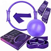 levne Antistresové pomůcky-jóga kruh šest kusů pilates kruh noha svorka pozice pás protiskluzová jóga dlouhý prst ponožky otevřené zadní latexové napínací kroužek