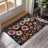 cheap Doormats-Mexico Folk Art Flowers Doormat Non-Slip Oil Proof Rug Indoor Outdoor Mat Bedroom Decor Bathroom Mat Entrance Rug Door Mat