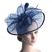 billige Bryllupshodeplagg-fascinators Hatter Hodeplagg organza Fedora Solhatt Topplue Hesteløp cocktail Elegant Årgang Med Fjær Sløyfer Hodeplagg Hodeplagg