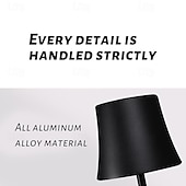cheap Table Lamps-Portable Dimmable Table Lamp Cordless LED Lamp Aluminum Infinite Dimming Table Lamp Dining Room Bedroom Minimalist Type-C Rechargeable Battery Atmosphere Long Lasting