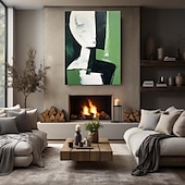 abordables Peintures Abstraites-figure peintures abstraites visages peints à la main peinture à l&#039;huile moderne tentures murales faites à la main art conception simple toile cadre photo illustration décor de cuisine grande taille