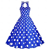 cheap Dresses-Retro Vintage 1950s Rockabilly Dress Swing Dress Polka dots Women&#039;s Carnival Masquerade Daily Wear Bachelorette Party Adults Dress Homecoming Dresses