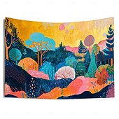 Χαμηλού Κόστους ταπετσαρίες τέχνης-αισθητική πολύχρωμη κρεμαστή ταπετσαρία στο βουνό τέχνη τοίχου μεγάλη ταπετσαρία τοιχογραφία διακόσμηση φωτογραφία σκηνικό κουβέρτα κουρτίνα σπίτι υπνοδωμάτιο διακόσμηση σαλονιού