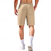 baratos Calções Estilo Casual-Homens Calção Shorts casuais Bolsos Com Cordão Cintura elástica Tecido Conforto Curto Ao ar livre Diário Casual Boho Preto Branco