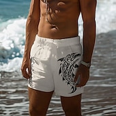 billige Klassisk-bekymringsløst interlude x joshua jo menns fish printed ferie strand lin shorts