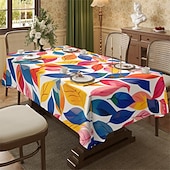 abordables Manteles-Mantel rectangular con estampado de hidromasaje, mantel rectangular impermeable para cocina y comedor