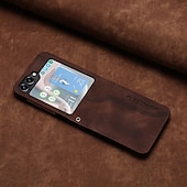 Недорогие Чехлы для Samsung-телефон Кейс для Назначение SSamsung Galaxy Z Flip 5 Z Flip 4 Z Flip 3 Откидная крышка Защита от удара Ретро ПК Кожа PU