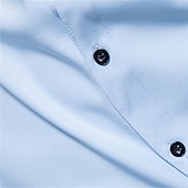 economico camicia da uomo con bottoni-Per uomo Camicia Camicia Estiva Camicia casual Camicia da Spiaggia Camicia con Bottoni Vino Blu Kaki Manica Lunga Blocco di colori Colletto alla coreana Vacanza Ferie Bottonato Abbigliamento