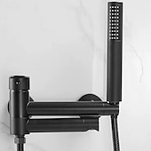 رخيصةأون حنفيات المطبخ LED-حنفية حوض الاستحمام - الحديث المعاصر مطلي تركيب الحائط صمام سيراميكي Bath Shower Mixer Taps