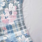 abordables Sábanas y funda de almohada-Juego de sábanas ajustables con patrón de primavera a rayas florales 100% algodón, sábanas sedosas y transpirables ultra suaves, sábanas con bolsillos profundos, tamaño queen king de 3 piezas