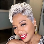 cheap Black &amp; African Wigs-Glueless Short Curly Wigs Natural Looking Synthetic Wigs for Ladies Daily Cosplay Hair Wig