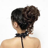 tanie Koki-Koki Kok do włosów Włosie synetyczne Kawałek włosów Przedłużanie włosów Falowana Bouncy Curl Impreza Codzienny Dzienne zużycie Brązowy