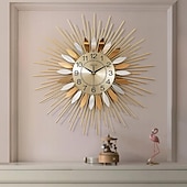 levne kovová dekorace na zeď-velké nástěnné hodiny kovové dekorativní 58cm tarburst nástěnné hodiny, moderní tiché nástěnné hodiny, nástroje z poloviny století satelitní kovové nástěnné hodiny, velká starburst dekorace pro