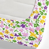 cheap Sheets &amp; Pillowcase-Floral Spring Fitted Sheet Set Ultra Soft Breathable 100% Cotton Silky Bed Sheets Deep Pocket Bedding Sheets 3 Piece Queen King Size