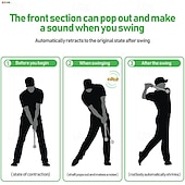 baratos Acessórios e equipamentos de golfe-Auxílio de treinamento de swing de golfe - bastão de swing retrátil com sensor de som para corrigir seu swing de golfe, perfeito para prática interna e externa, ideal para iniciantes e profissionais