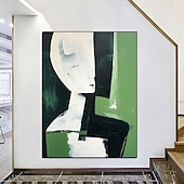 abordables Peintures Abstraites-figure peintures abstraites visages peints à la main peinture à l&#039;huile moderne tentures murales faites à la main art conception simple toile cadre photo illustration décor de cuisine grande taille