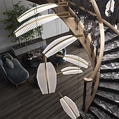 cheap Crystal Chandeliers-Ceiling Light 30/40/60/80cm Modern Leaf LED Chandelier Luxury Gold Kitchen Island Lights丨Acylic Lighting Hanging Fixtures Dining Room Ceiling Light Home Bar Art Suspension Luminaire Lamp