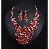 ieftine Seturi de Bijuterii-Seturi de bijuterii 3buc Ștras Aliaj Cercei Coliere Pentru femei Elegant Epocă Stilat Geometric Păun Geometric Shape Set de bijuterii Pentru Nuntă Aniversare Ocazie specială