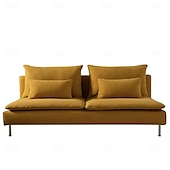 abordables Housse de canapé-Housse de section 3 places 100% coton couleur uniforme housses matelassées 8 pièces ensemble de housse de futon